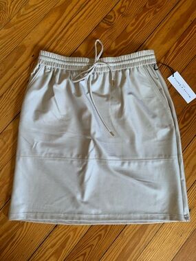 Drape & Drawstring Pencil Skirt in Light Beige Size S